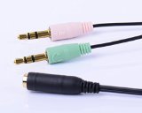 Basstyle TA-02 Cellphone Earphone to PC Adapter 35mm Female to 35mm Male2 Headphone Splitter for Computer