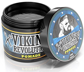 BEST DEAL Pomade for Men 4oz - Firm Strong Hold & High Shine for Classic Styling - Water Based & Easy to Wash Out by Viking Revolution