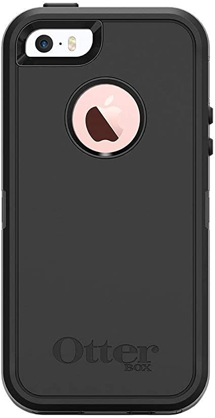 OtterBox DEFENDER SERIES Case for iPhone SE (1st gen - 2016) and iPhone 5/5s ONLY - Retail Packaging - BLACK (77-54888)