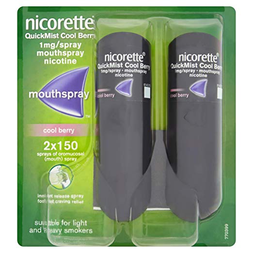 Nicorette Quickmist Mouthspray Duo Pack - 1 Mg, Cool Berry (Stop Smoking AID)