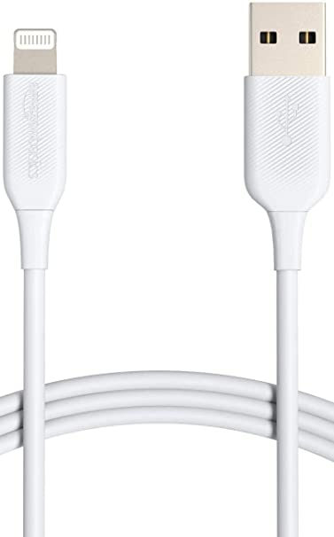 Amazonbasics Lightning To Usb Cable - Advanced Collection, Mfi Certified Apple Iphone, Tablet Charger, White, 3-Foot (Durability Rated 10,000 Bends)