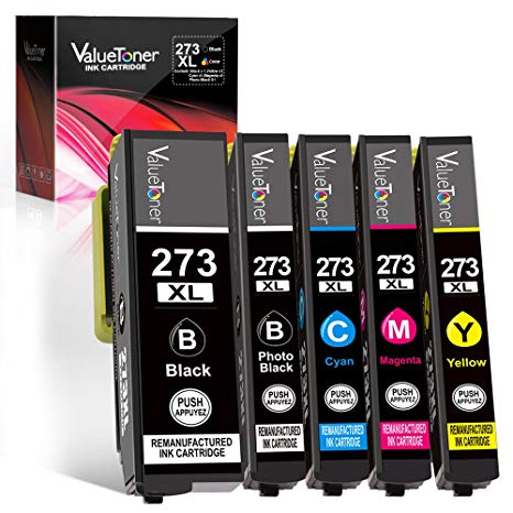 Valuetoner Remanufactured Ink Cartridge Replacement for Epson 273XL 273 XL T273XL for Expression XP-800 XP-820 XP-810 XP-610 XP-620 XP-520 XP-600 (1 Black,1 Photo Black,1 Cyan,1 Magenta,1 Yellow)