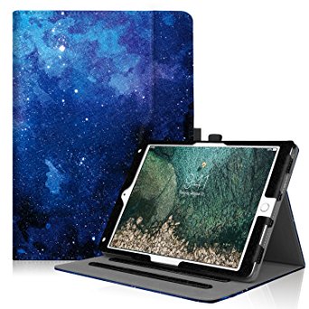 Famavala Folio Stand Case Cover With Pocket For 10.5 Inch Apple iPad Pro 10.5 Tablet 2017 Version; Case Supports [Multi-Angle Viewing][Corner Protection][Auto Wake / Sleep] (BlueSky)