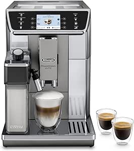 De'Longhi Prima Donna Elite ECAM 656.55. MS Machine à café entièrement automatique (3,5 Écran couleur TFT, système Lait intégré, App Contrôle, acier inoxydable, fonction de 2 tasses avant) Argent