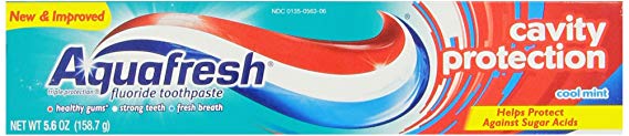 Aquafresh Cavity Protection Fluoride Toothpaste, Cool Mint, 5.6 ounce