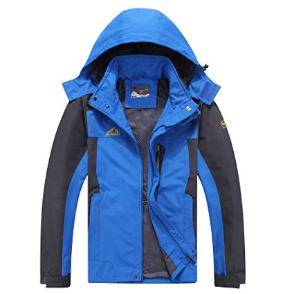 Kolongvangie Men's Hooded Sportswear Mountain Jacket Lightweight Windbreaker Outdoor Casual Windproof Rain Coat