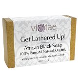 Certified Organic AFRICAN BLACK Soap - by Vi-Tae - 100 Pure All Natural Aromatherapy Herbal Bar Soap - 4oz