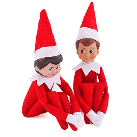 2019 New Elf on The Shelf 11.8inch Soft Body Decoration elf on The Shelf Accessories-Make The Elf on The Shelf Doll Flexible and Bendable (2 pcs) (red)