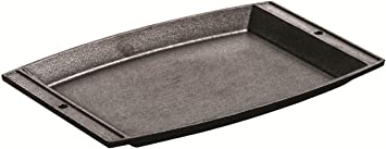 Lodge LSCP3 Cast Iron Rectangular Griddle 11.6" x 7.75", Black