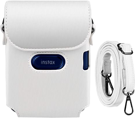 Katia Case for Fujifilm Instax Mini Link Smartphone Printer, Polaroid Film Storage Bag with Shoulder Strap - Ash White