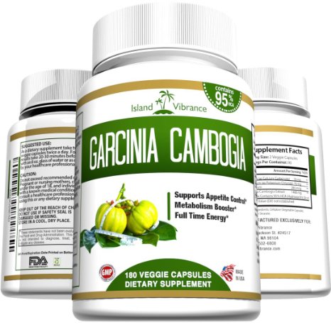 95% HCA Garcinia Cambogia Pure Extract - Potent Weight Loss Supplement and Appetite Suppressant, Made in the USA, FDA Approved Facility, 180 Capsules - 1,400mg Per Serving