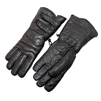 PERRINI Black Leather Winter Motorcylce Riding Gloves XL