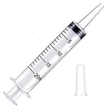 12 Pack 20ml Syringe, Large Plastic Syringe for Scientific Labs, Dispensing, Measuring, Watering, Refilling, Multiple Uses