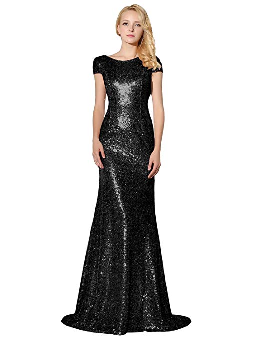 Sarahbridal Women's Formal Prom Dreeses Sequin Bridesmaid Dress Ball Gowns