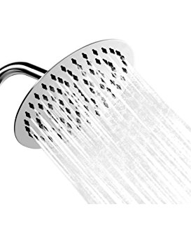 BBabe Shower Head, High Pressure Rain Shower Head 8Inch, Chrome Finish High Flow Rain Shower head - Luxury Spa Rainfall Shower Head with Silicone Nozzle, Easy to Clean and Install