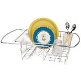 Better Houseware Adjustable Over Sink Dish Drainer in Stainless Steel