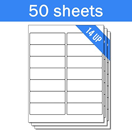 OfficeSmartLabels Rectangular 4 x 1-1/3 Address / Mailing Labels for Laser & Inkjet Printers, 4 x 1.33 Inch, 14 per sheet, White, 700 Labels , 50 sheets