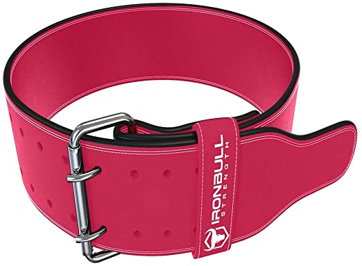 Powerlifting Belt/Weight Lifting Belt - 10mm Double Prong - 4-inch Wide Suede Leather - Power Back Support for Weightlifting, Strength Training, Strongman - Men & Women