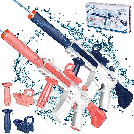 Electric Water Guns M4, Automatic Squirt Guns for Kids 12 Ages Over, Powerful Water Gun up to 32FT, Water Pistol Summer Toy for Outdoor Pool Water Fighting, Double