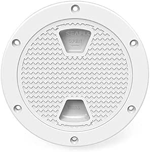 SEA FLO 4" - 8" White Circular Non Slip Inspection Hatch w/Detachable Cover