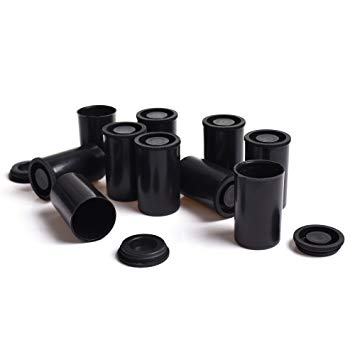 BCP Pack of 10pcs Black Color Film Canisters for 35mm Film