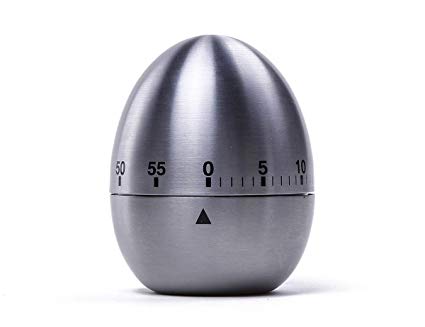 SHAFIRE Kitchen Timer, Stainless Steel Egg Shaped Mechanical Rotating Alarm with 60 Minutes for Cooking