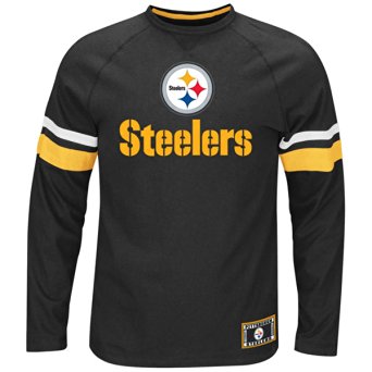 Pittsburgh Steelers Black Long Long Long Sleeve Long Sleeve Power Hit T-shirt