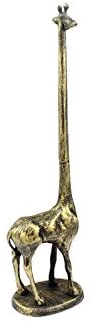 Handcrafted Model Ships Rustic Gold Cast Iron Giraffe Extra Toilet Paper Stand 19" - Cast Iron Bathroom