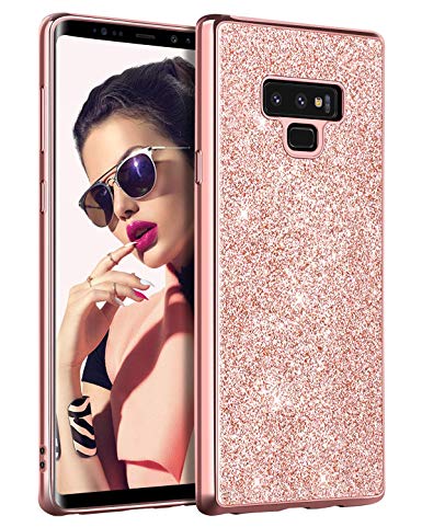 Samsung Galaxy Note 9 Case 2018, BENTOBEN Stylish Protective Shockproof Cell Phone Cases, Luxury Glitter Bling Pretty Phone Cover, Slim Shiny Sparkle Phone Cover Case for Girls, Women - Rose Gold