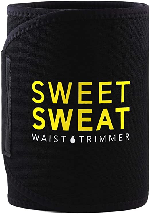 Sweet Sweat Waist Trimmer - Black/Yellow Logo | Premium Waist Trainer Belt for Men & Women