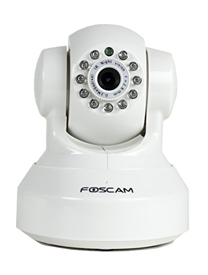 Foscam FI8918W Wireless/Wired Pan & Tilt IP/Network Camera with 8 Meter Night Vision and 3.6mm Lens (67░ Viewing Angle)- White