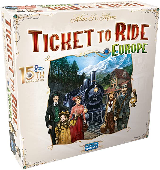 Ticket to Ride Europe Board Game 15th Anniversary Deluxe Edition | Family Board Game | Train Game | Ages 8  | For 2 to 5 players | Average Playtime 30-60 minutes | Made by Days of Wonder