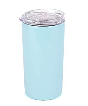 SUNWILL Tumbler Skinny Travel Tumbler with Lid, Vacuum Insulated Double Wall Stainless Steel 12oz for Coffee, Tea, Beverages, Pearl Blue