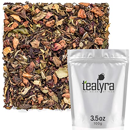 Tealyra - Spiced White Pear - White Loose Leaf Tea - Hibiscus - Cinnamon - Fruits Blend - Hot or Iced Tea - Antioxidants Rich - Caffeine Low - 100g (3.5-ounce)