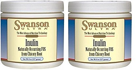 Swanson Ultra Inulin Powder 8 oz (227 grams) (Two Jars each of 8 ounces)