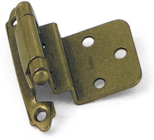 Laurey 28605 3/8 Inch Inset Antique Brass Semi Concealed Cabinet Hinges, 2 Count (1 Pack)