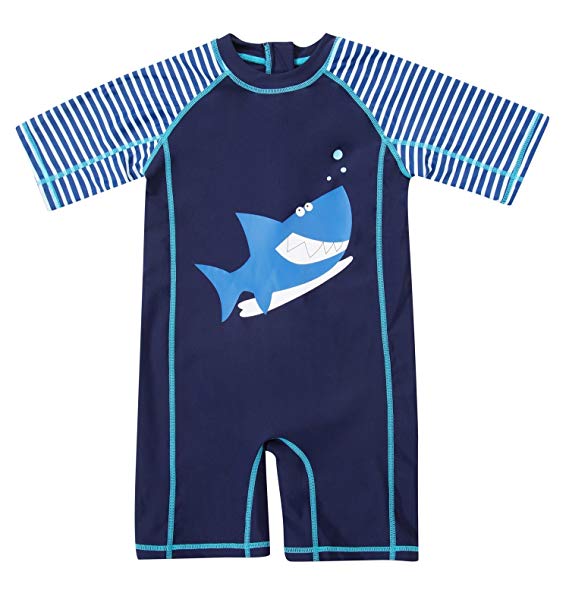 ATTRACO Baby Boys Girls' Short Sleeve Rash Guard Swimsuit Sunsuit 1 Piece UPF 50