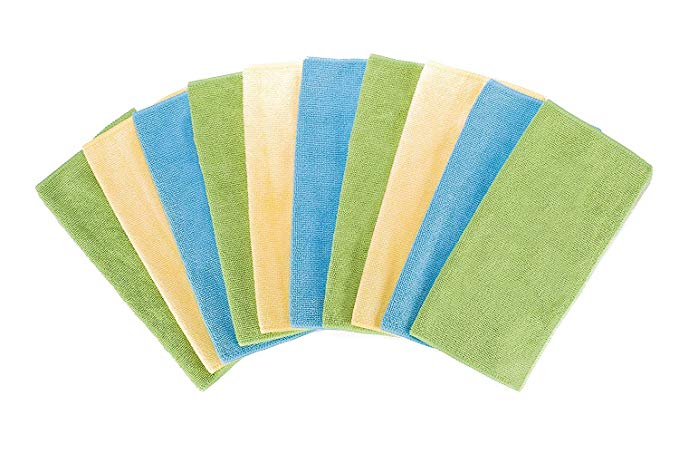 Fuller Brush All-Purpose Microfiber Cleaning Cloths - Multicolored - Reusable Dusting, Washing & Wiping Cloths - Extra Large Size 16"x16" Inches - 10 Pack