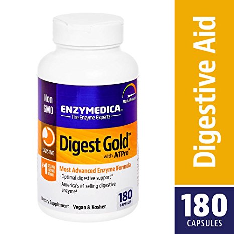 Enzymedica - Digest Gold with ATPro, High Potency Enzymes for Optimal Digestive Support, 180 Capsules