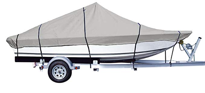 iCOVER Trailerable Boat Cover-Fits V-Hull,TRI-Hull,Pro-Style,Fishing Boat,Runabout,Bass Boat Multiple Sizes&Colors,Blue/Grey/Tan Color,B6201/B6301/B7301/B7401/B7302