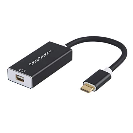 USB-C to Mini DisplayPort 4K@60Hz, CableCreation Type C to Mini DP Adapter, Thunderbolt 3 Compatible, Male to Female,for MacBook Pro/Chromebook Pixel/Surface Book 2/XPS 13/Yoga 920, Black