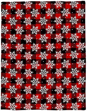 Vandarllin Christmas Snowflakes Throw Blankets, Red Black Buffalo Plaid Check Pattern Soft Fleece Blanket Decorative for Home Sofa Couch Chair Living Bedroom,40x50 inches, Rustic Farmhouse