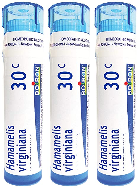 Boiron Hamamelis Virginiana 30c, 80 Pellets, Homeopathic Medicine for Hemorrhoids with Bursting Sensation, 3 Count