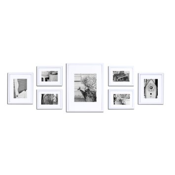 Pinnacle 11FW1444 White 7-Piece Solid Wood Wall Frame Kit