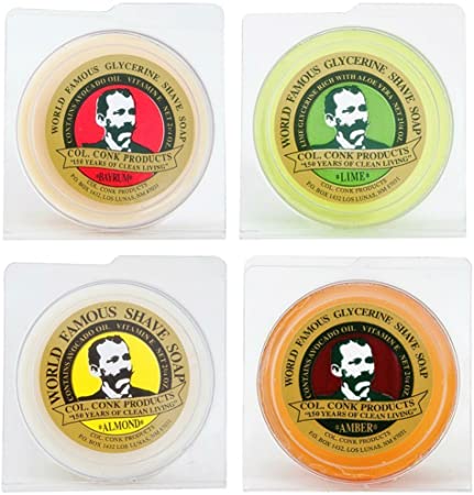 Col. Conk Shave Soap 2.25 Ounces (Variety 4 Pack)