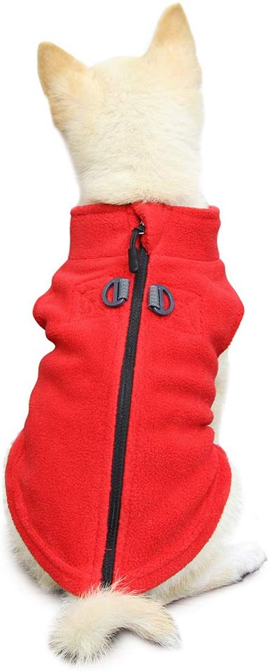Gooby - Zip Up Fleece Vest, Fleece Jacket Sweater with Zipper Closure and Leash Ring