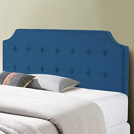 VECELO Upholstered Button Tufted Headboards Blue Fabric Modern Bed Backboard, Queen Size