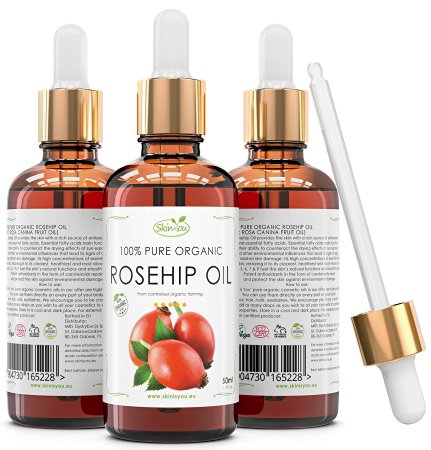 Rosehip Oil 50ml 100% Pure & Organic Coldpressed| Rejuvenate Your Skin TODAY| Anti-Aging, Moisturizing, Vitamin A/B/C/E Rich Oil| Treat Wrinkles, Fine Lines, Dry Skin| The 100% ORGANIC Facial Skin Care You Deserve