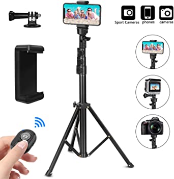 Bluetooth Selfie Stick Tripod,PEYOU 54 Inch Extendable Phone Camera Selfie Stick Tripod Stand with Wireless Remote,Selfie Stick Tripod Compatible for 11 Pro Max/X/XR/Xs Max/8 Plus/7 6 6s,Android,Gopro