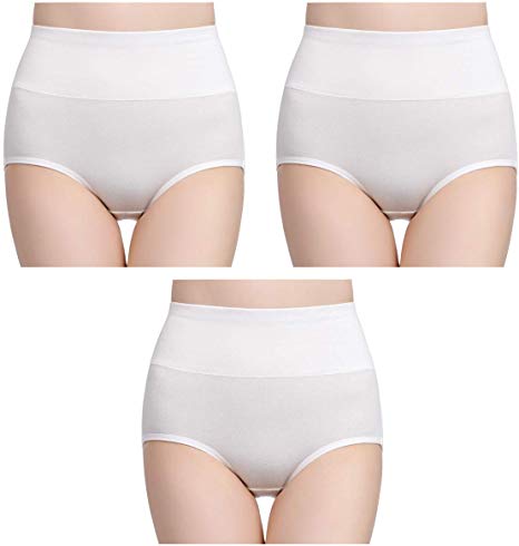 Womens Underwear, No Muffin Top Full Coverage Cotton Underwear Briefs Soft Stretch Breathable Ladies Panties for Women